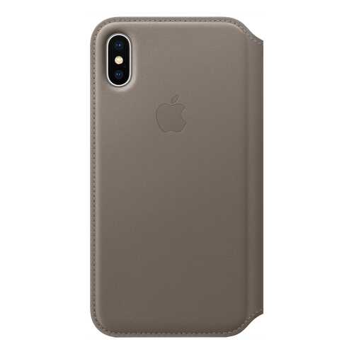 Чехол Apple Leather Folio Taupe MQRY2ZM/A для iPhone X в Йота