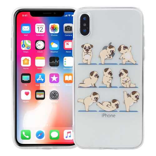 Чехол KAWAI для iPhone X/XS Мопсы йоги в Йота