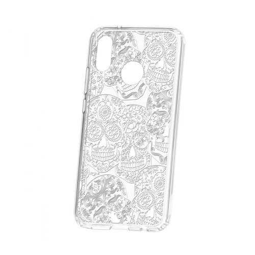 Чехол Kruche Huawei P20 Lite Print Skull White в Йота