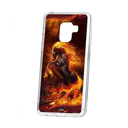 Чехол Kruche Samsung Galaxy A8 2018 (A530) Print Конь огонь в Йота