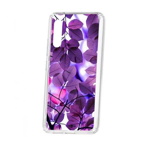 Чехол Kruche Samsung Galaxy A90 5G Print Purple leaves в Йота