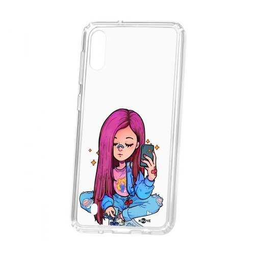 Чехол Kruche Samsung Galaxy M10 Print Pink Hair в Йота