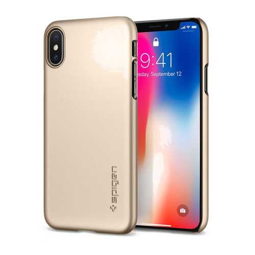 Чехол Spigen Thin Fit (057CS22111) для Apple iPhone X (Champagne Gold) в Йота