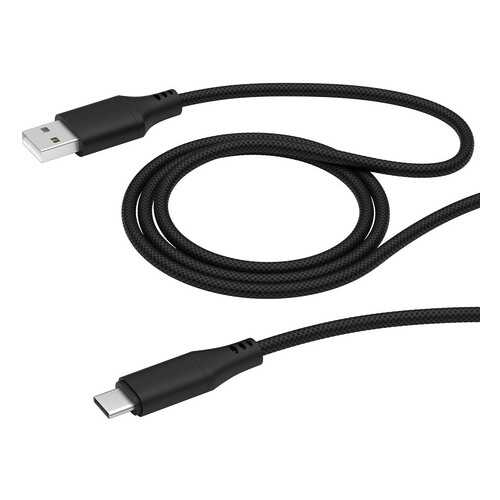 Кабель DEPPA USB-A - USB-C 5А, 1м ткань, черный/72283 в Йота