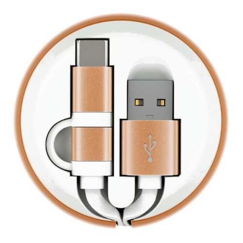 Кабель InterStep MicroUSB+TypeC USB 0,9м White/Gold в Йота