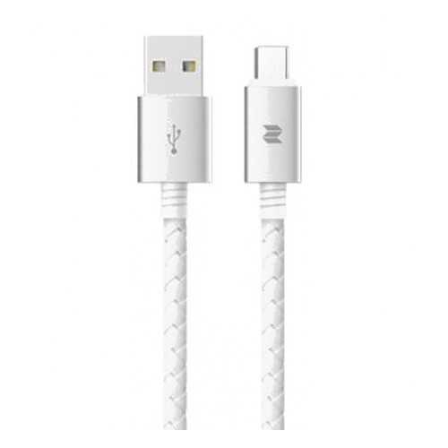 Кабель ROCK Metal & leather microUSB 1м White в Йота