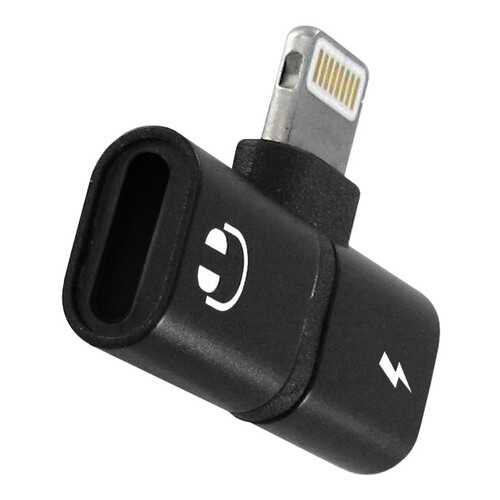 Переходник Krutoff Lightning - Lightning Charging+Lightning EarPods (black) в Йота