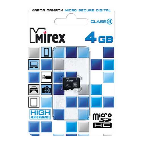 Карта памяти Mirex Micro SDHC 13612-MCROSD04 4GB в Йота