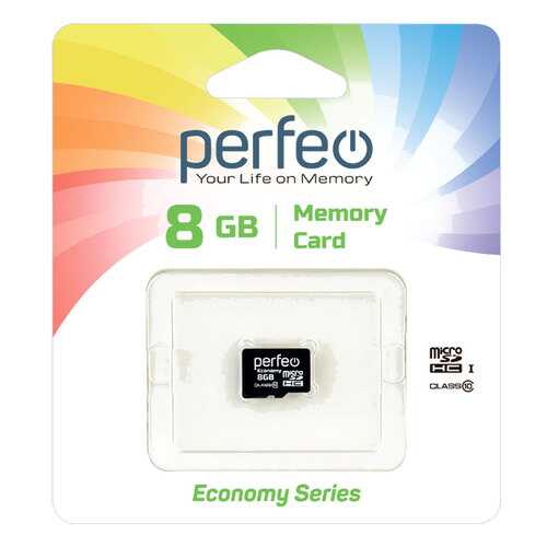 Карта памяти Perfeo microSD 8GB High-Capacity (Class 10) без адаптера economy series в Йота