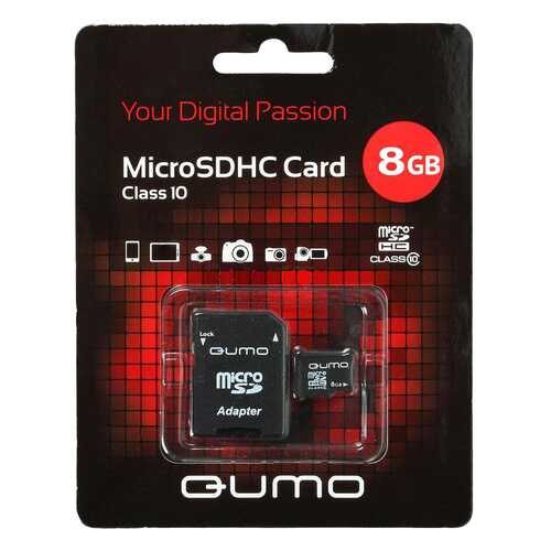 Карта памяти QUMO Micro SDHC QM8GMICSDHC10 8GB в Йота