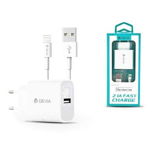 Сетевое зарядное устройство Devia Lightning Smart Charger Suit 10W White в Йота