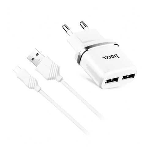 Сетевое зарядное устройство Hoco C12 2 USB 2,4A White в Йота