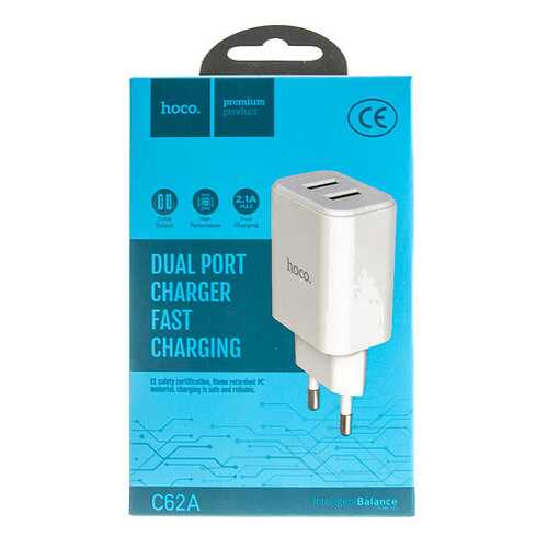 Сетевое зарядное устройство Hoco C62A 2 USB 2,1A White в Йота