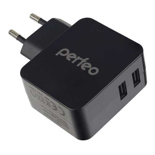 Сетевое зарядное устройство Perfeo с разъемом 2xUSB, 3.4А, черный, CUBE 2 (PF_A4133) в Йота