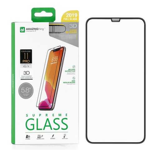 Защитное стекло AMAZINGthing SupremeGlass Hot Bending 3D Black 0.3mm для Apple iPhone X в Йота